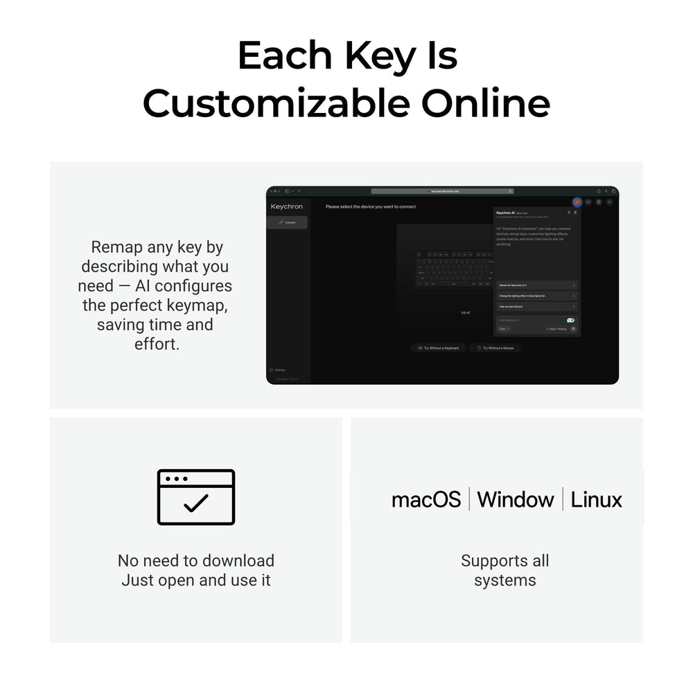 Tastiera personalizzata wireless Keychron K8 HE con switch magnetici
