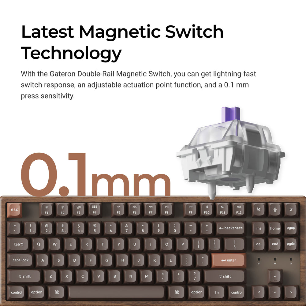 Tastiera personalizzata wireless Keychron K8 HE con switch magnetici