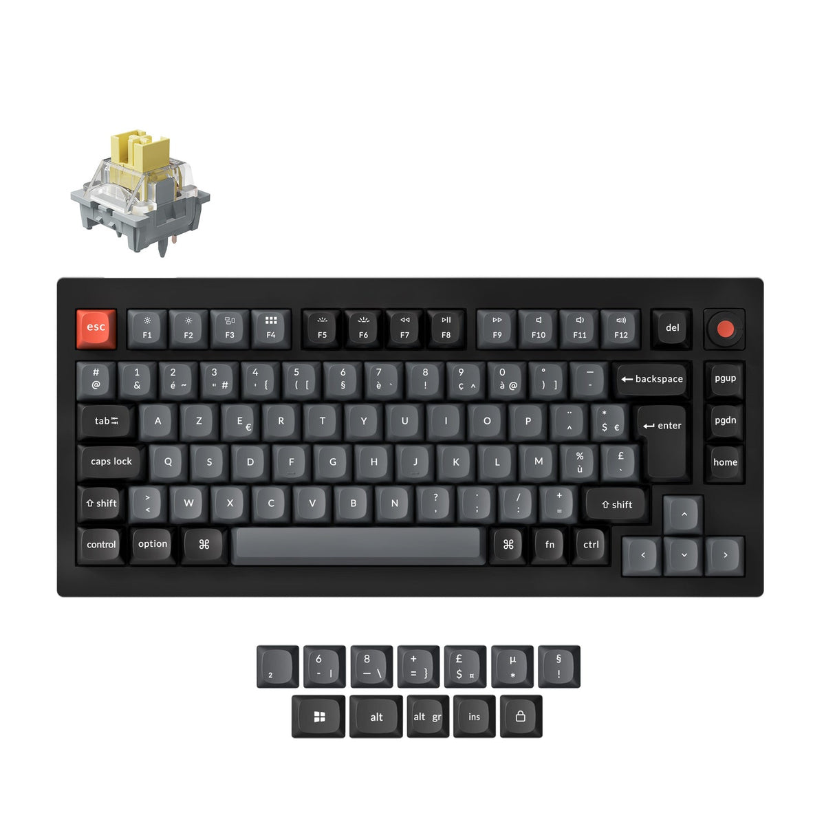 Tastiera meccanica personalizzata Keychron V1 8K QMK cablata, collezione con layout ISO