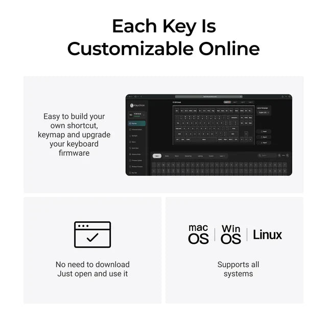 Keychron V3 8K QMK Wired Custom Mechanical Keyboard(ISO Layout)