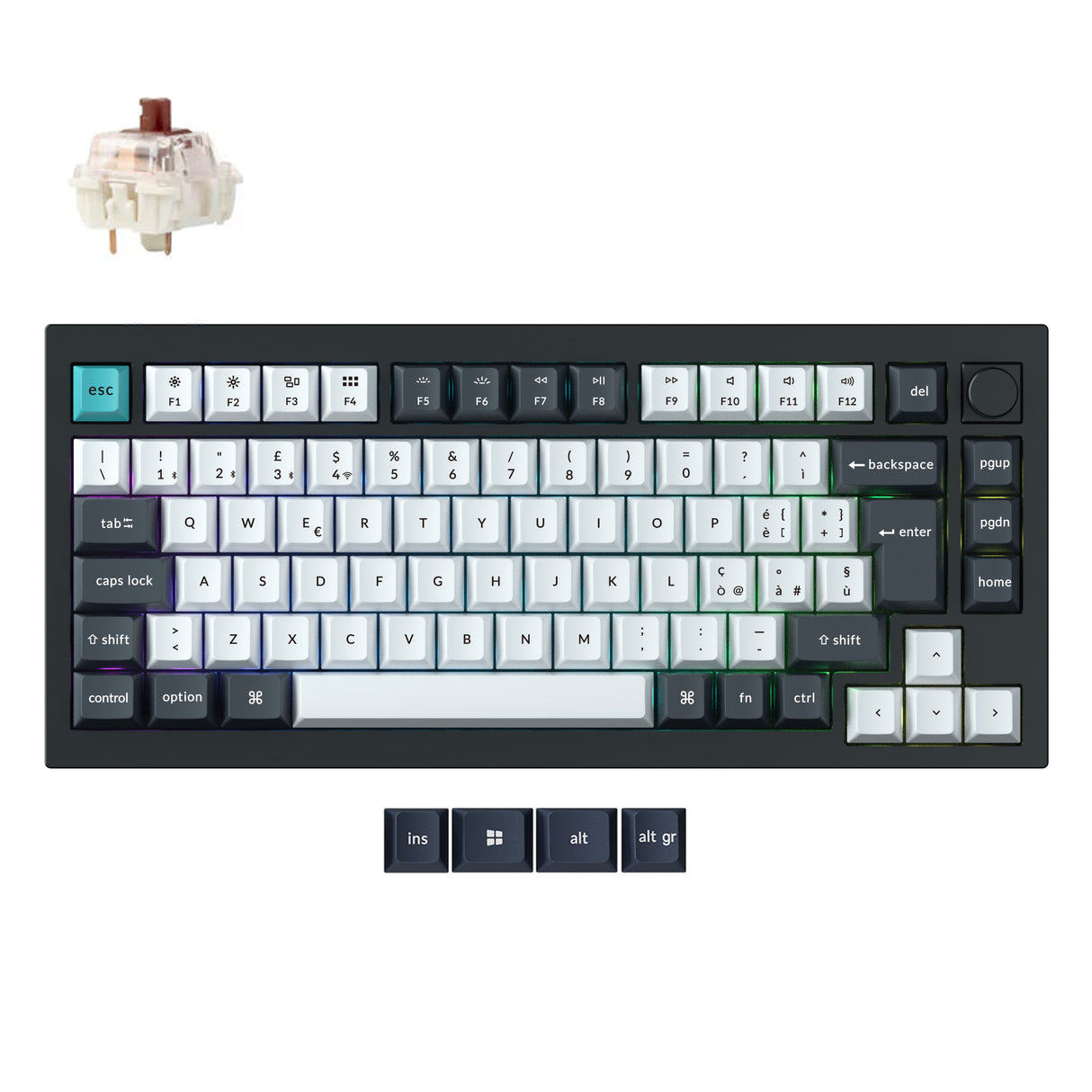 Keychron Q1 Max QMK/VIA Wireless Custom Mechanical Keyboard ISO Layout Collection