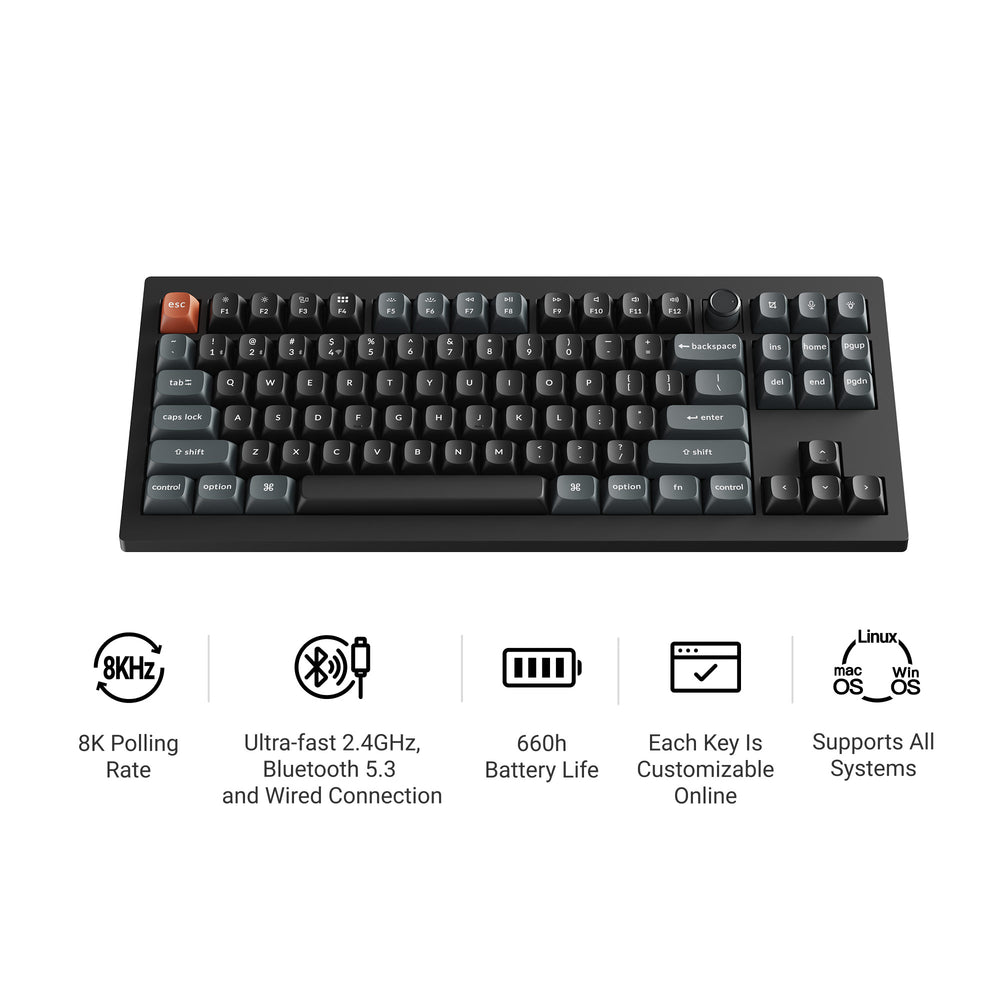 Keychron V3 Ultra 8K Wireless Custom Mechanical Keyboard (US ANSI Layout)