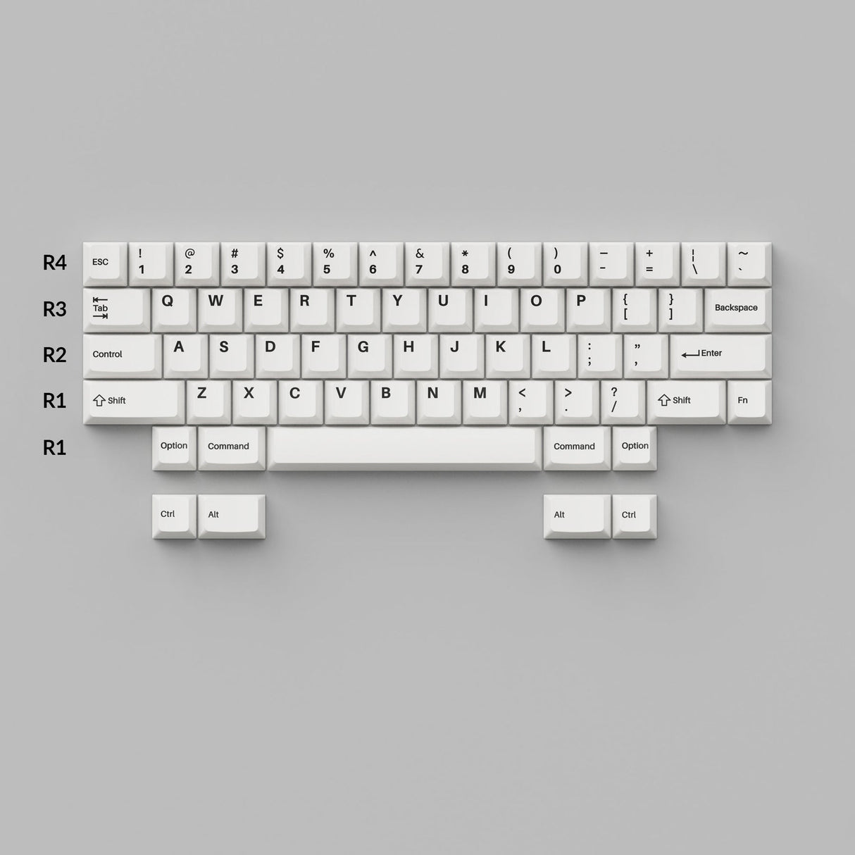Cherry Profile Double - Shot PBT Set completo Keycaps - Nero su bianco - Fiocco