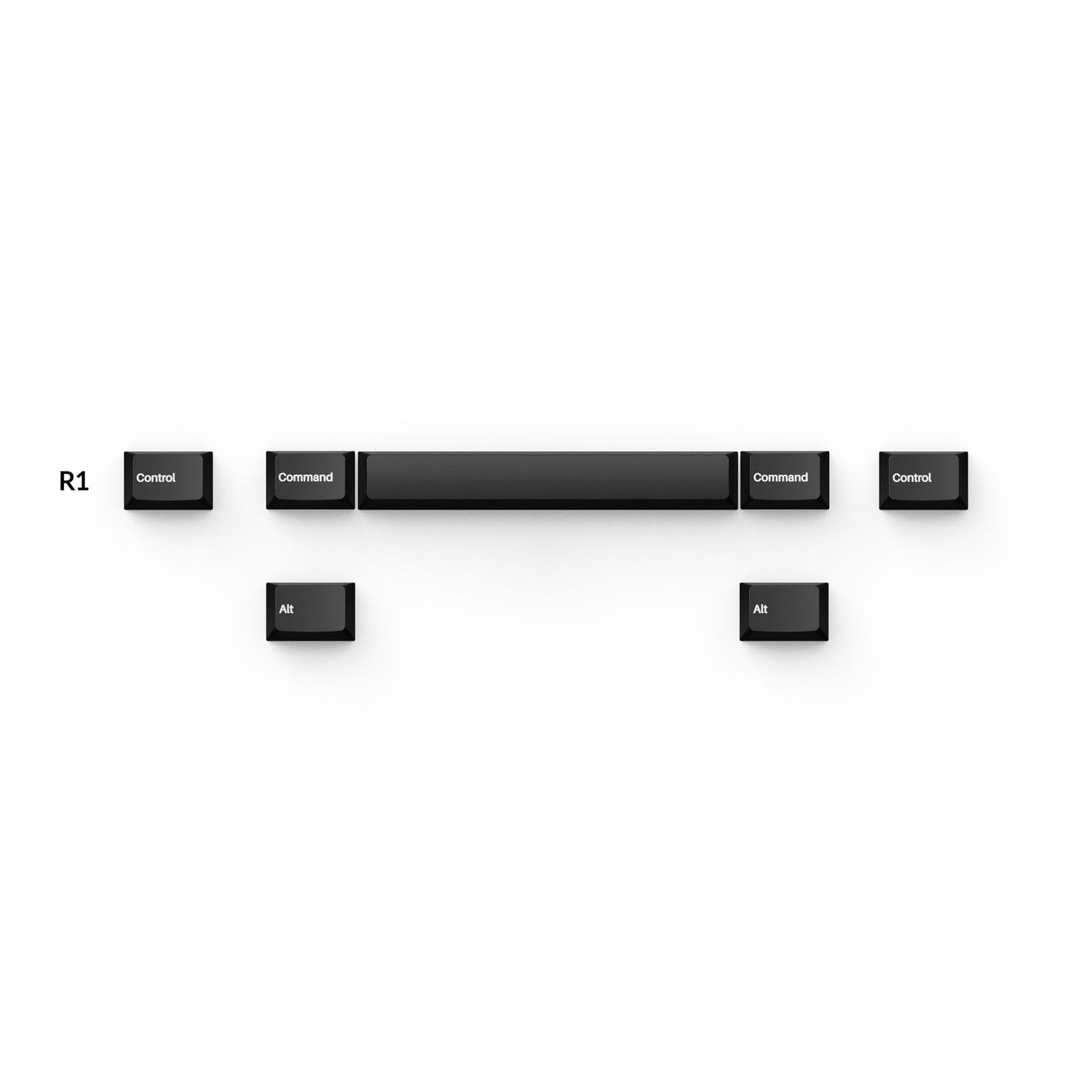 Cherry Profile Double - Shot PBT Set completo Keycaps - Bianco su nero - Wob