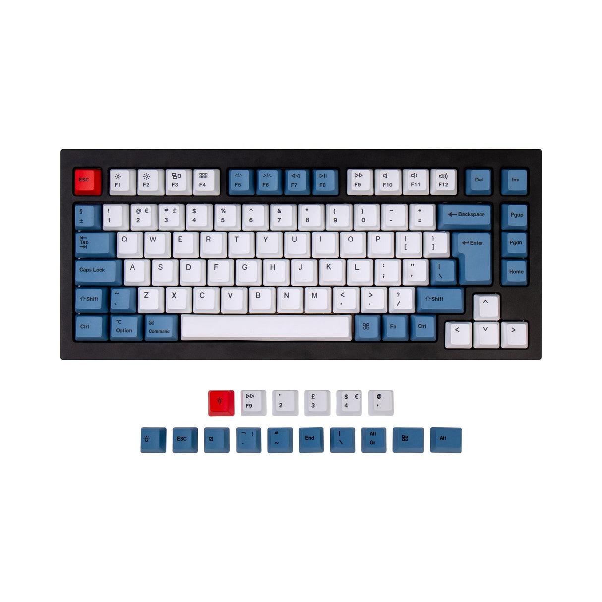 Set copritasti PBT OEM Dye-Sub ISO Q1 e K2 - blu