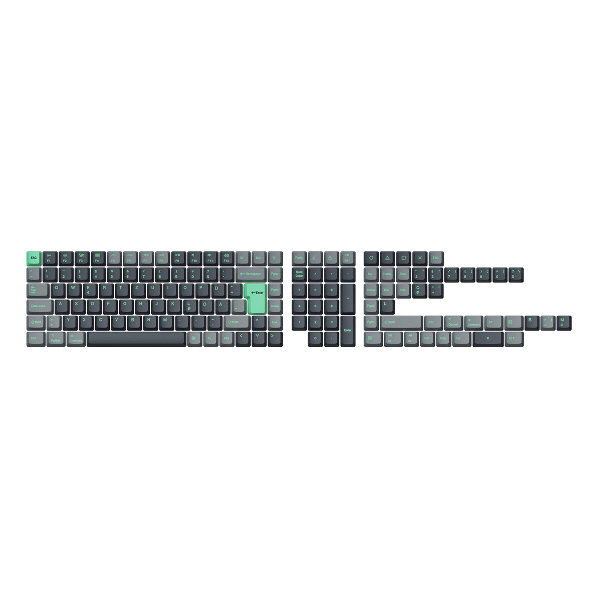 Set completo di copritasti ISO OEM Dye-Sub PBT - Hacker Mint