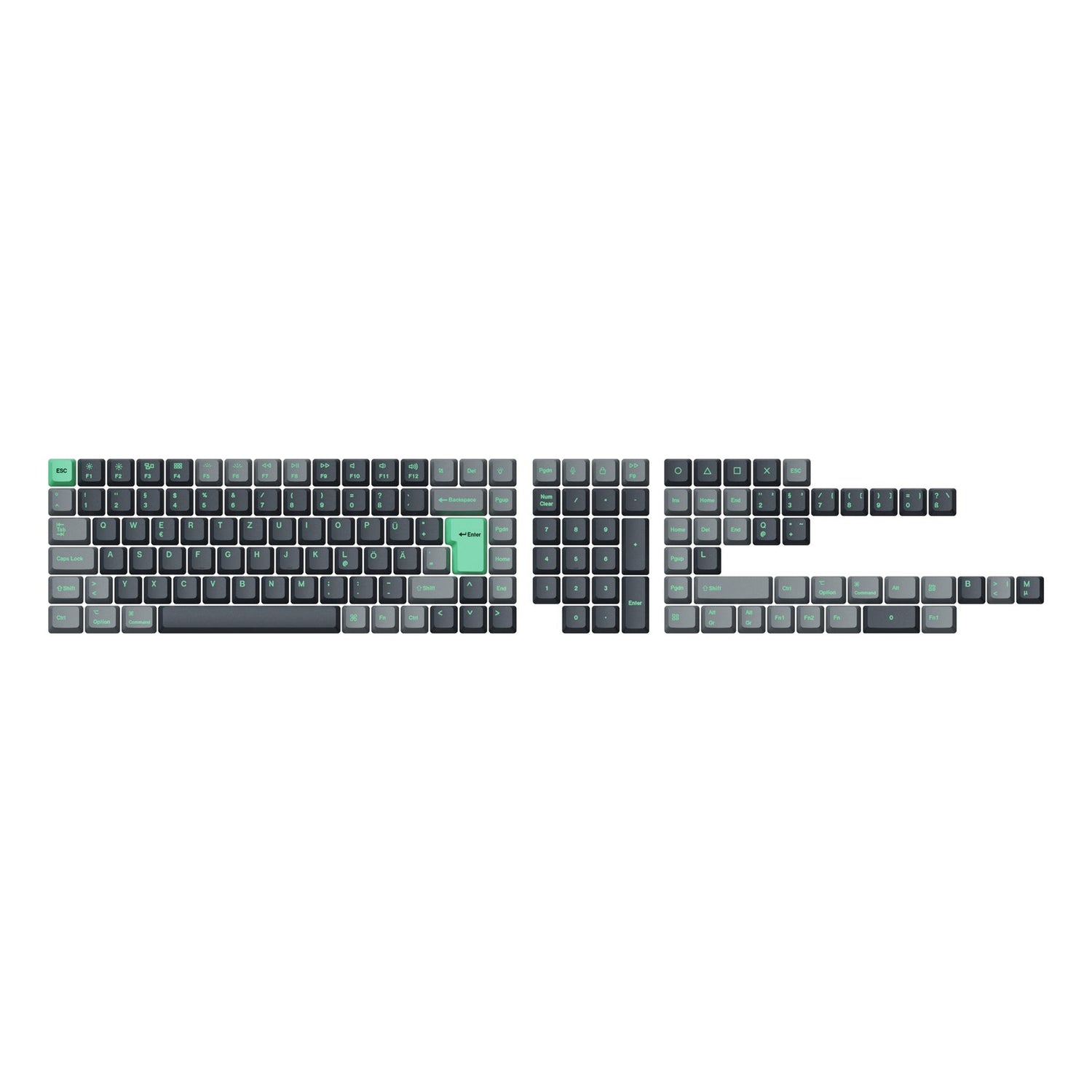 Set completo di copritasti ISO OEM Dye-Sub PBT - Hacker Mint