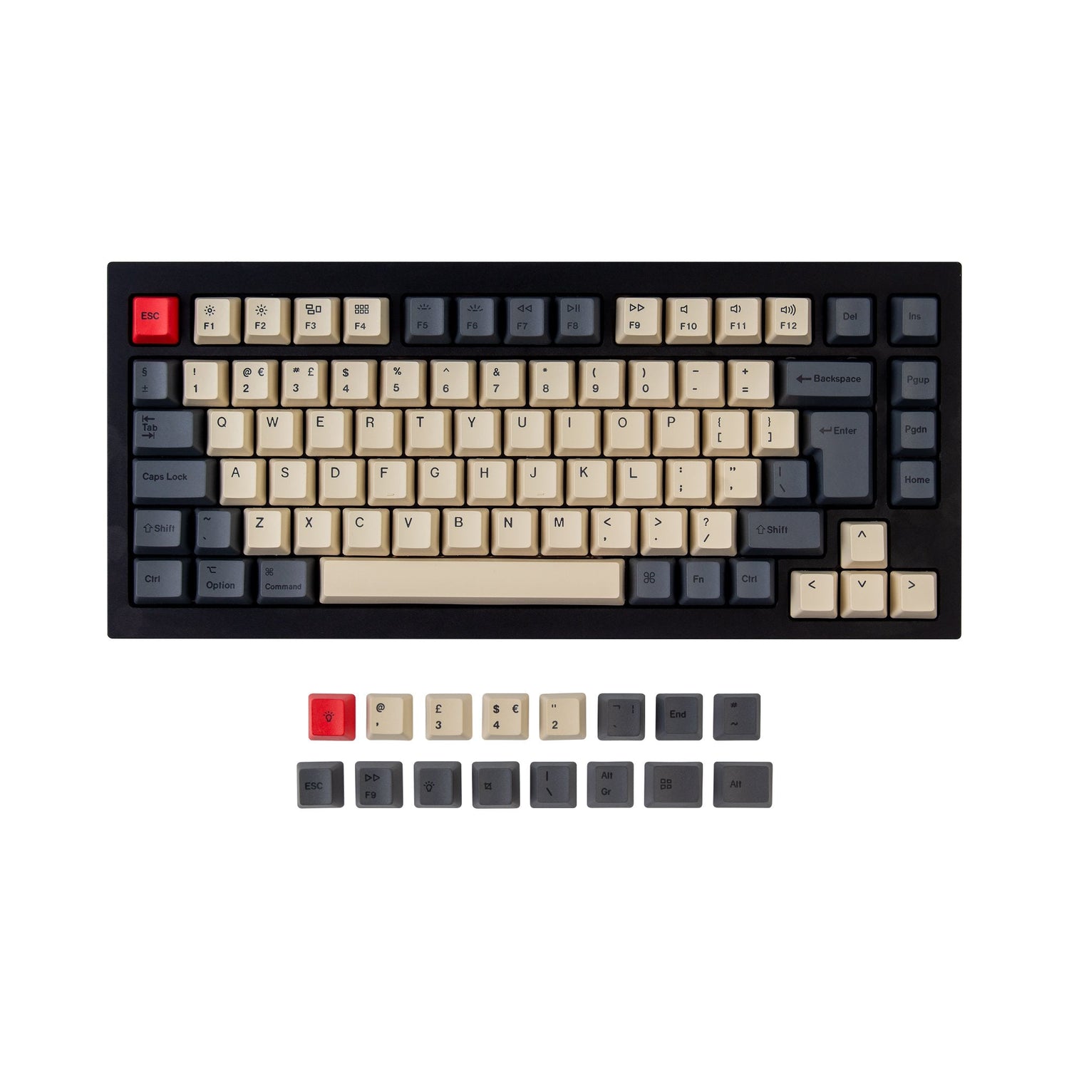 Set copritasti PBT OEM Dye-Sub ISO Q1 e K2 - Carbonio