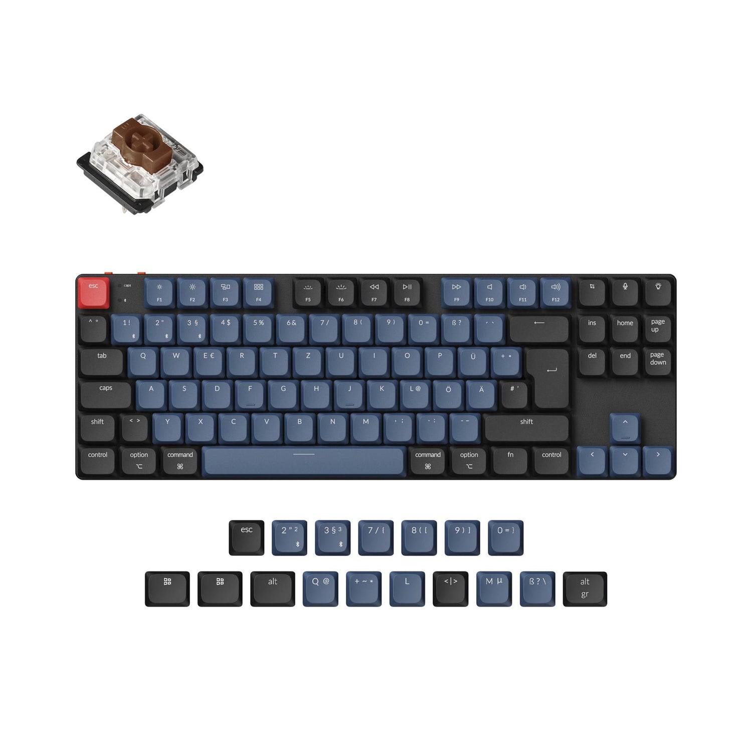Collezione di layout ISO di tastiere meccaniche personalizzate wireless Keychron K1 Pro QMK/VIA