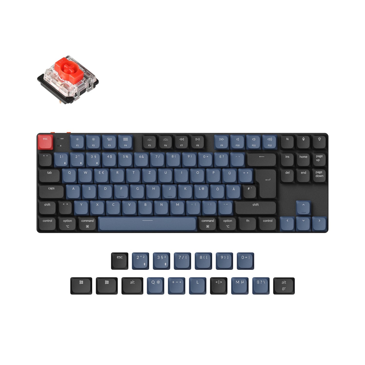 Collezione di layout ISO di tastiere meccaniche personalizzate wireless Keychron K1 Pro QMK/VIA