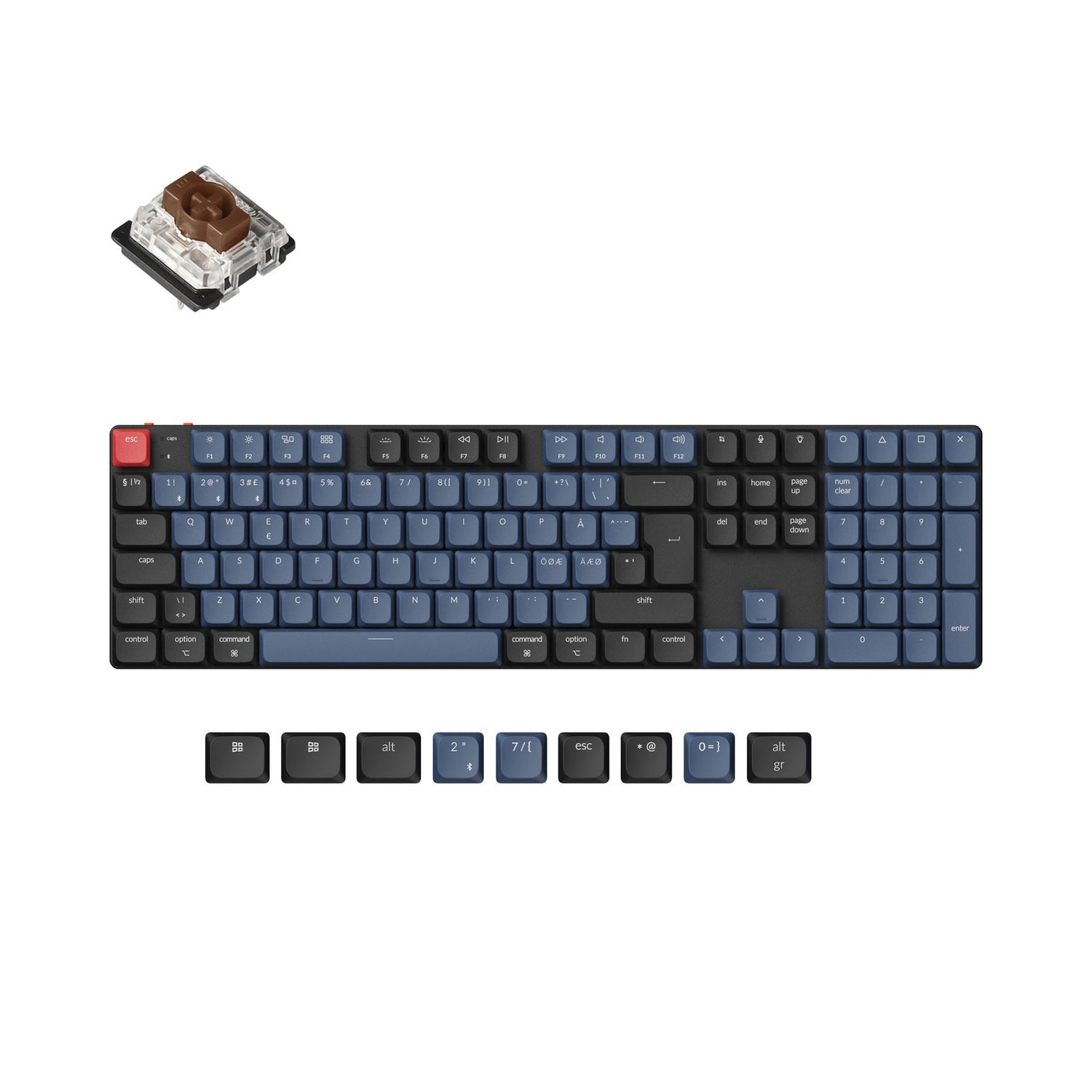 Collezione di layout ISO di tastiere meccaniche personalizzate wireless Keychron K5 Pro QMK/VIA