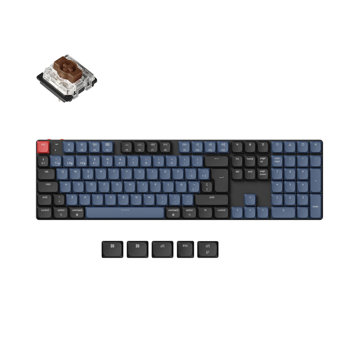 Collezione di layout ISO di tastiere meccaniche personalizzate wireless Keychron K5 Pro QMK/VIA