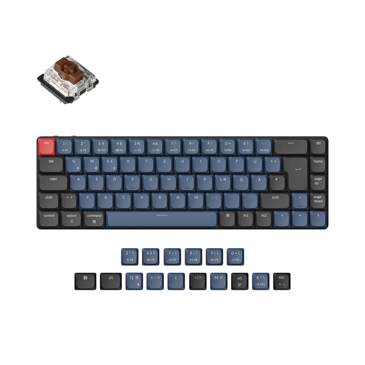 Collezione di layout ISO di tastiere meccaniche personalizzate wireless Keychron K7 Pro QMK/VIA
