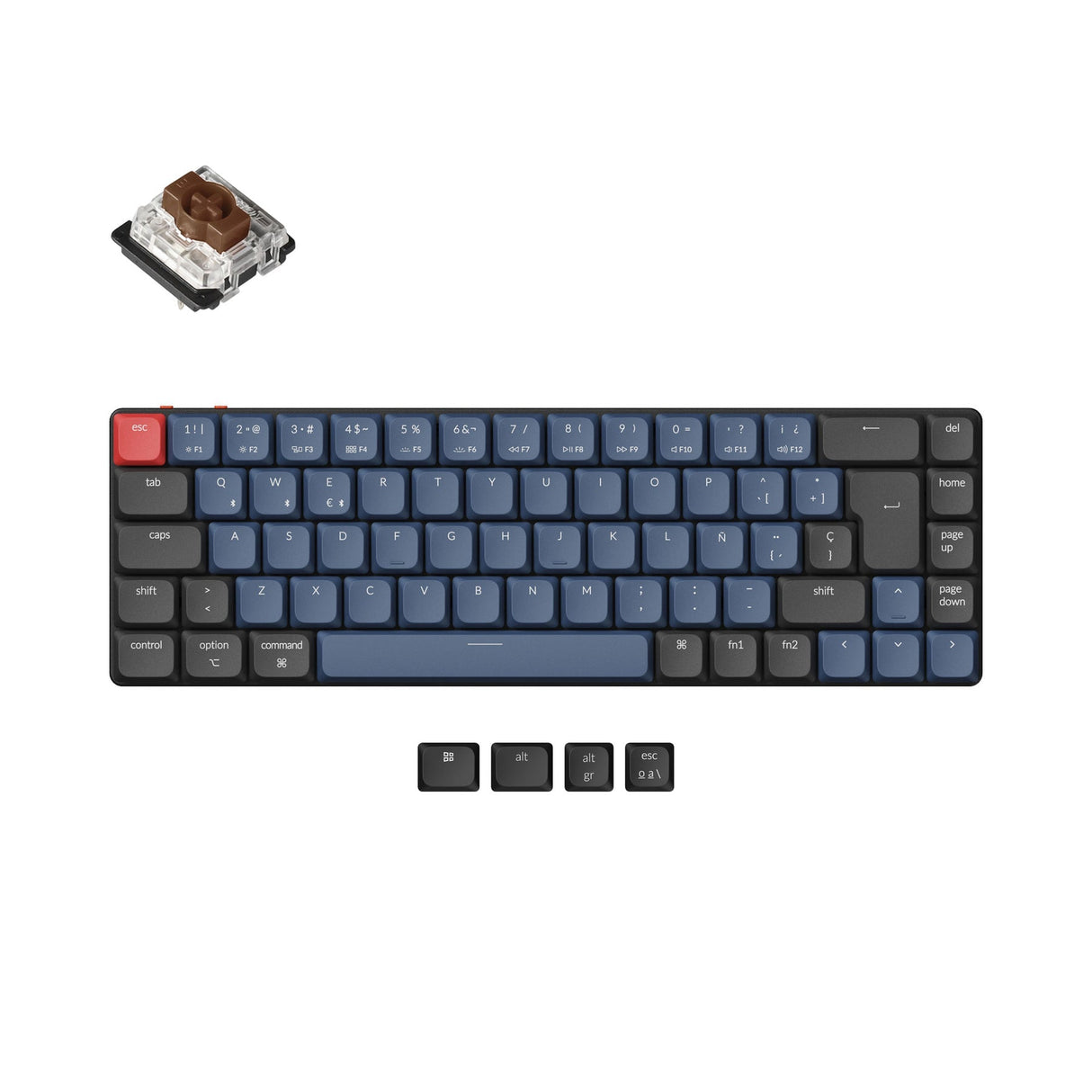 Collezione di layout ISO di tastiere meccaniche personalizzate wireless Keychron K7 Pro QMK/VIA