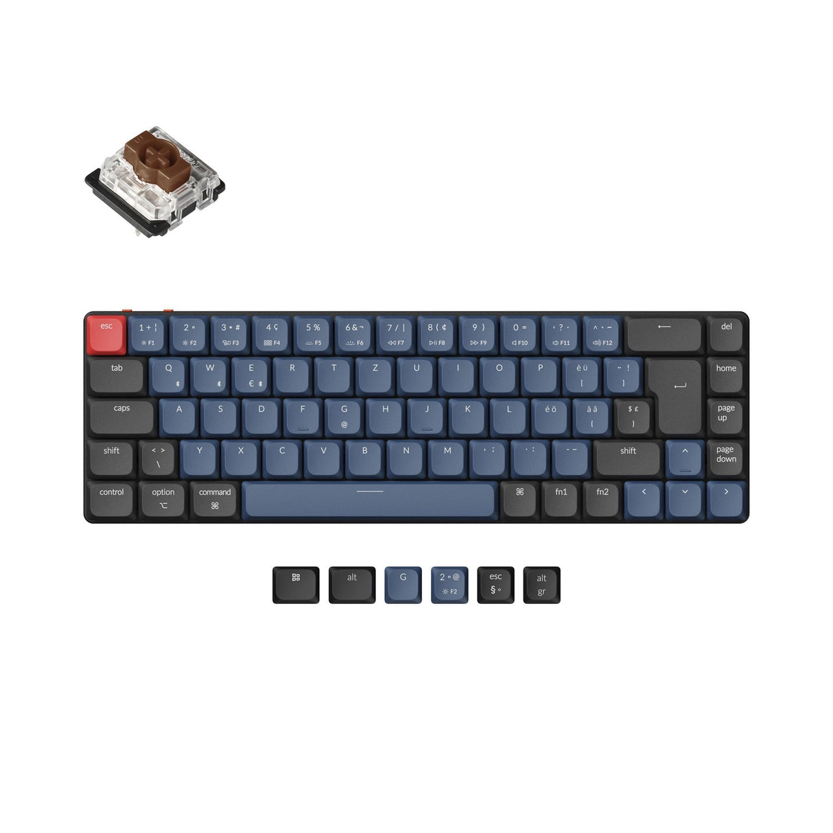 Collezione di layout ISO di tastiere meccaniche personalizzate wireless Keychron K7 Pro QMK/VIA
