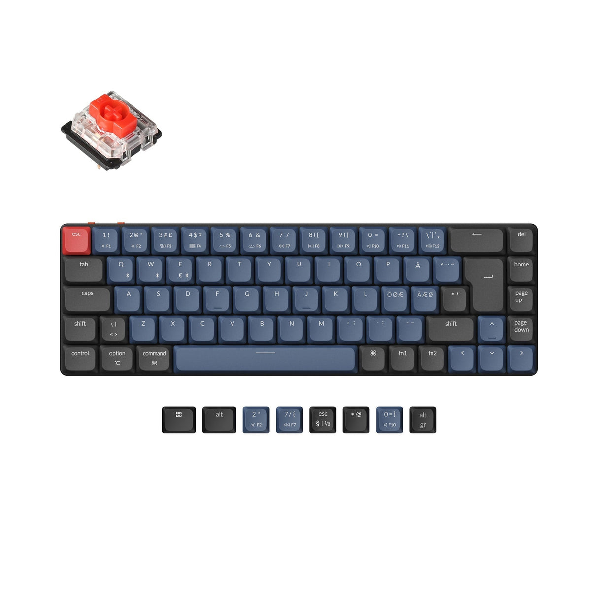 Collezione di layout ISO di tastiere meccaniche personalizzate wireless Keychron K7 Pro QMK/VIA