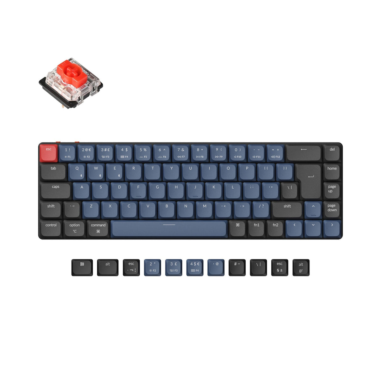 Collezione di layout ISO di tastiere meccaniche personalizzate wireless Keychron K7 Pro QMK/VIA