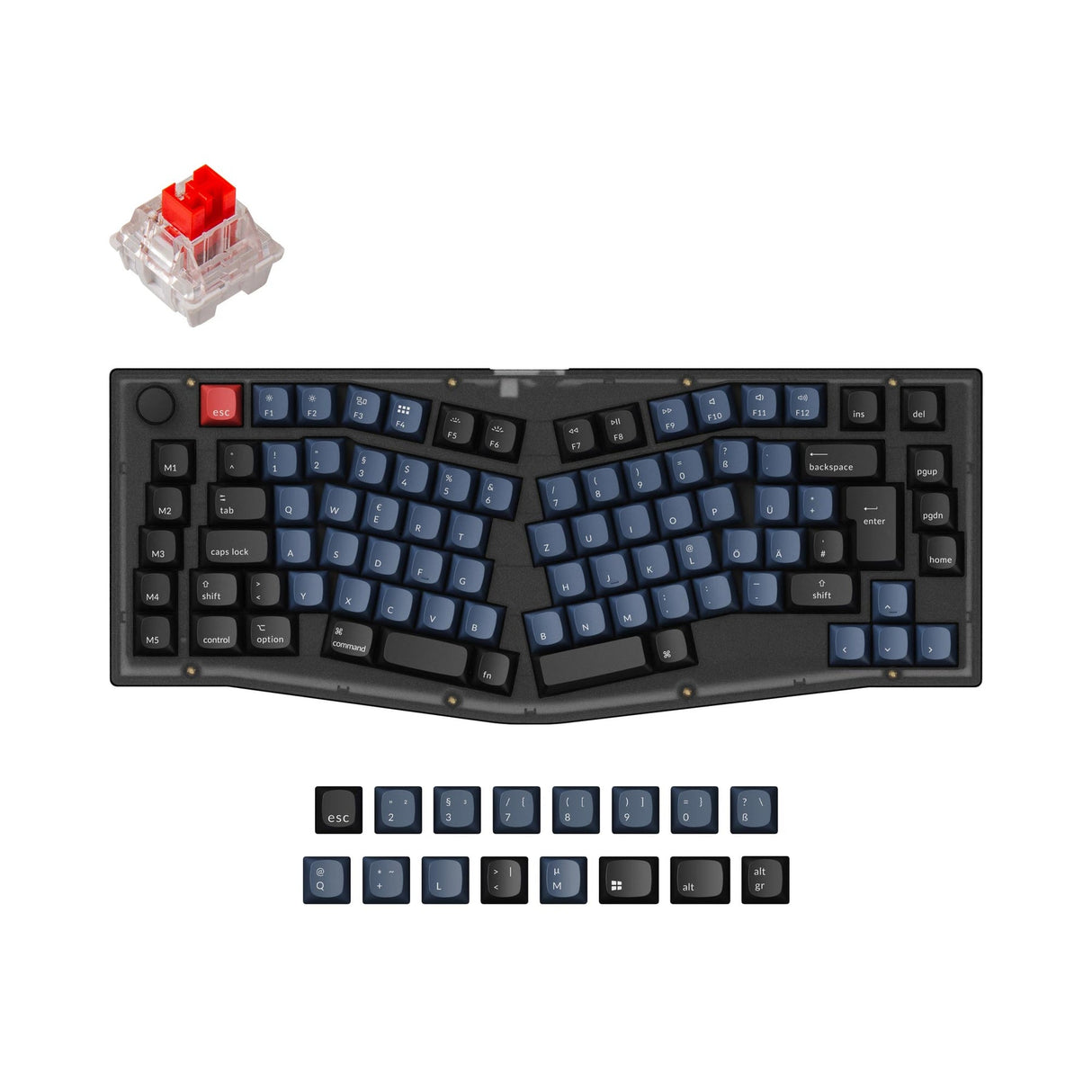 Keychron V10 (Alice Layout) QMK Personalizzato Tastiera meccanica ISO Layout Collection