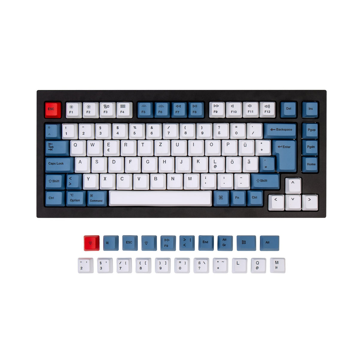 Set copritasti PBT OEM Dye-Sub ISO Q1 e K2 - blu