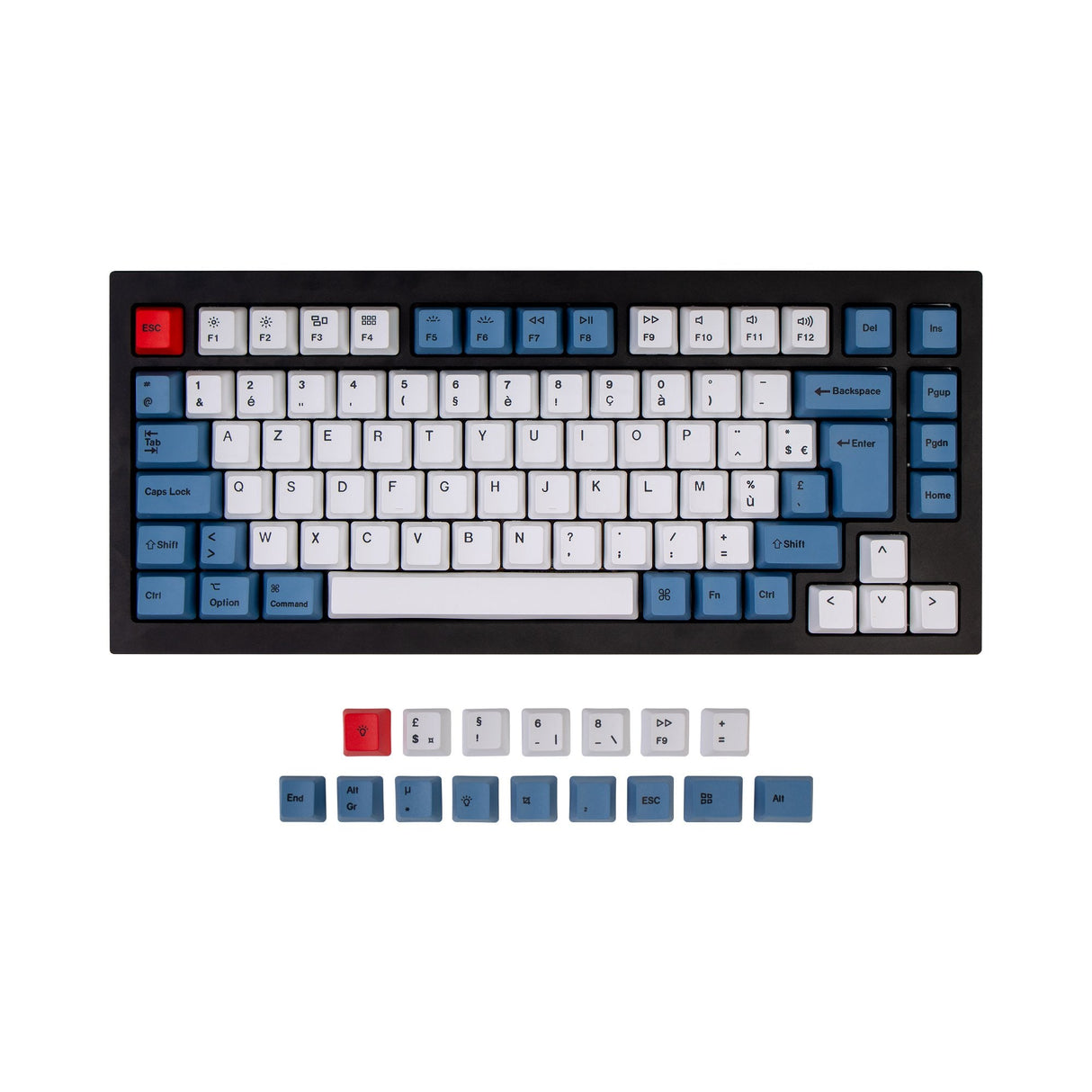 Set copritasti PBT OEM Dye-Sub ISO Q1 e K2 - blu