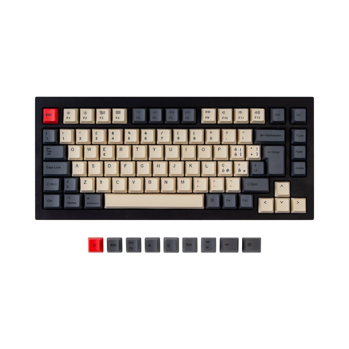Set copritasti PBT OEM Dye-Sub ISO Q1 e K2 - Carbonio