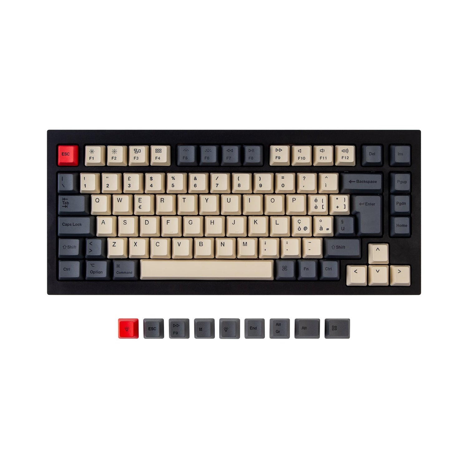 Set copritasti PBT OEM Dye-Sub ISO Q1 e K2 - Carbonio