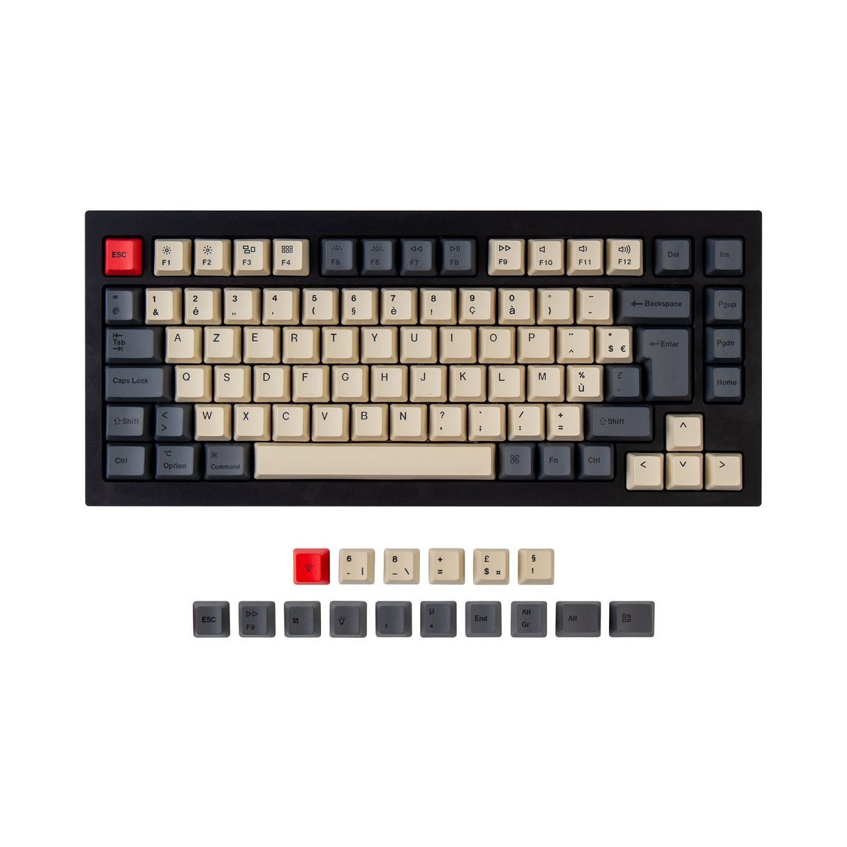 Set copritasti PBT OEM Dye-Sub ISO Q1 e K2 - Carbonio