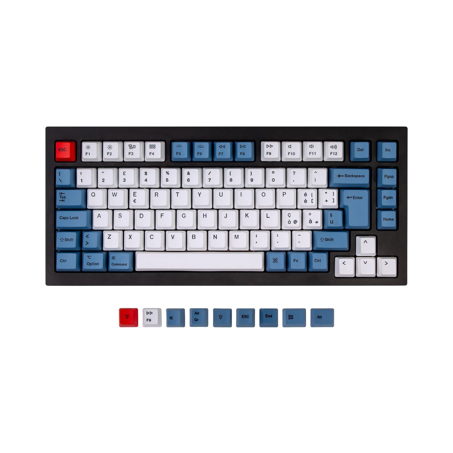 Set copritasti PBT OEM Dye-Sub ISO Q1 e K2 - blu