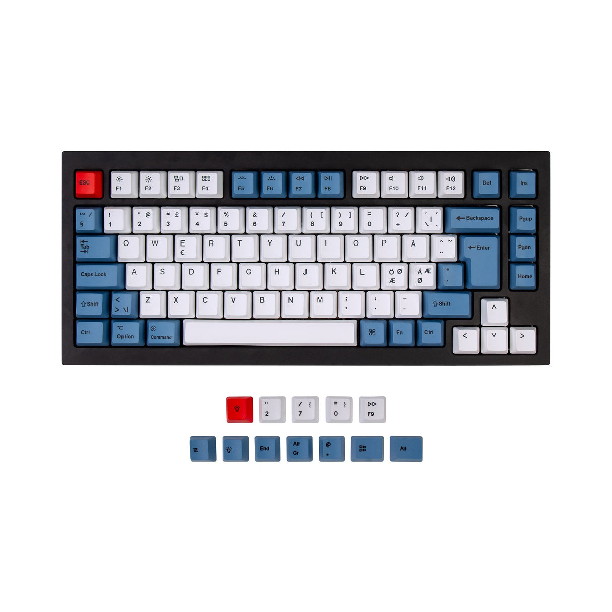 Set copritasti PBT OEM Dye-Sub ISO Q1 e K2 - blu