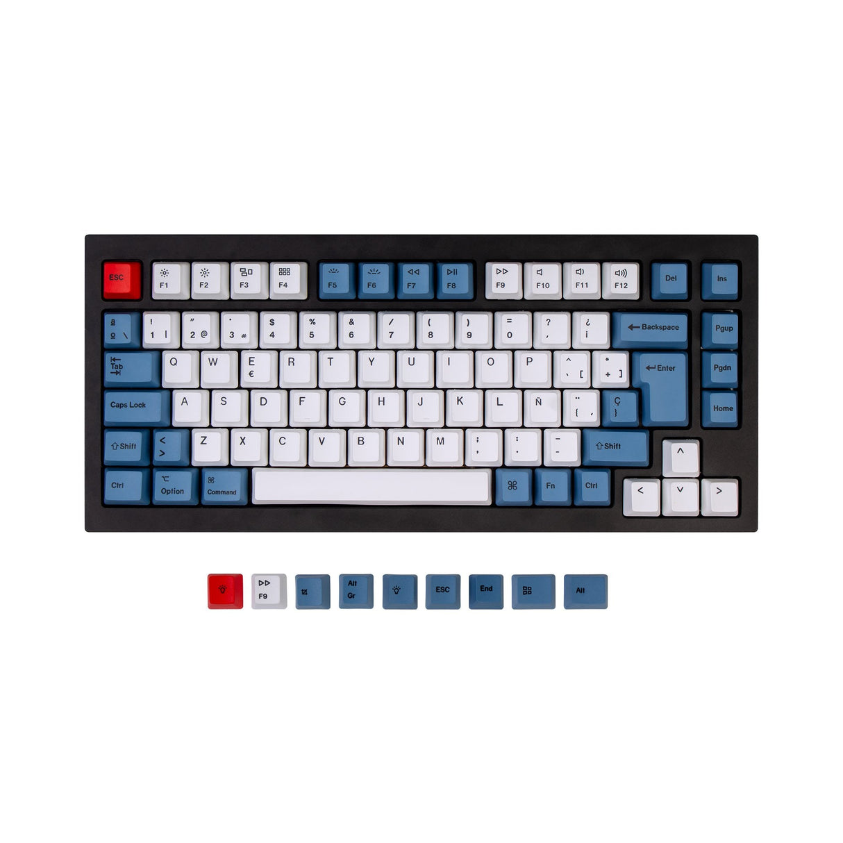 Set copritasti PBT OEM Dye-Sub ISO Q1 e K2 - blu
