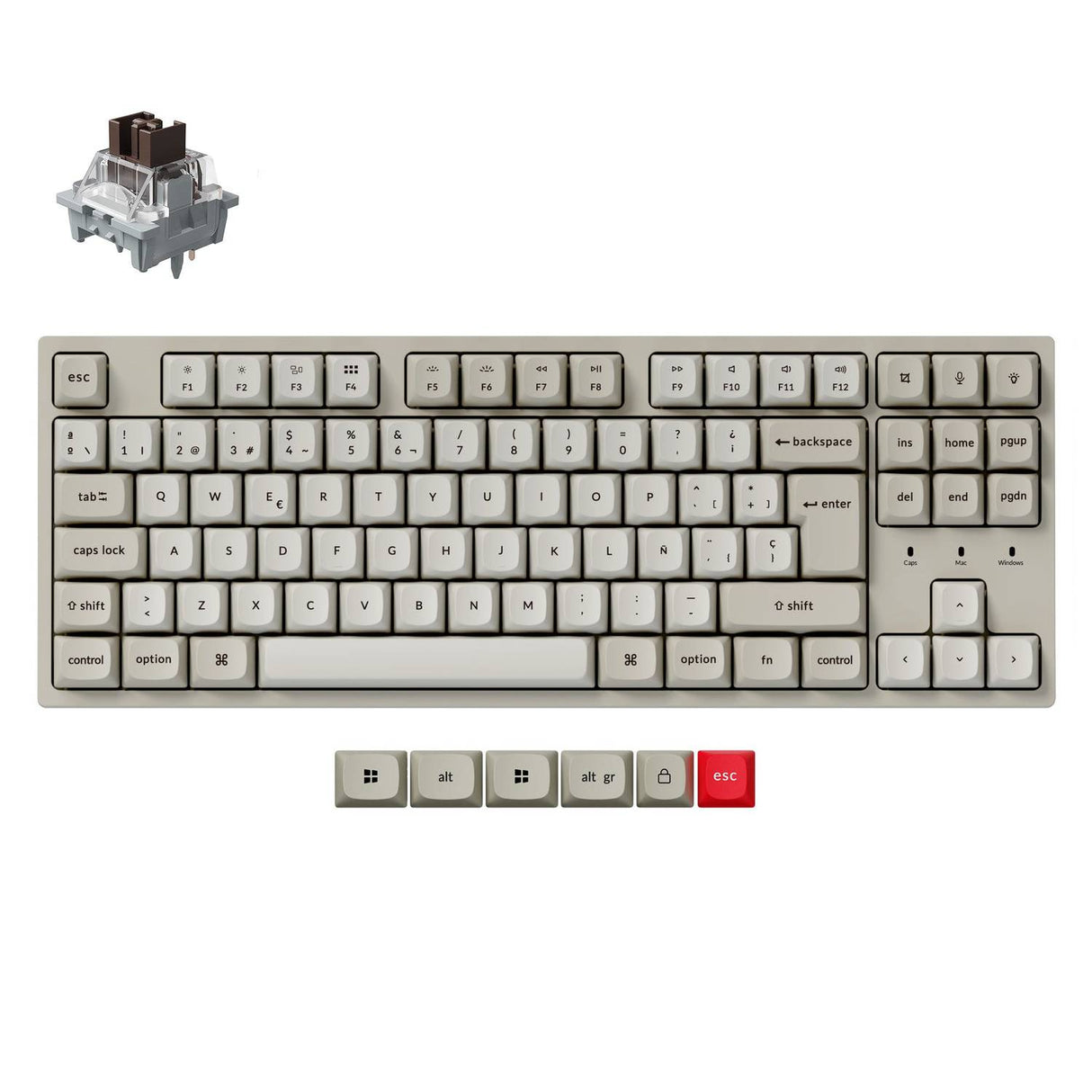 Tastiera meccanica personalizzata Keychron C1 Pro 8K QMK cablata, collezione con layout ISO
