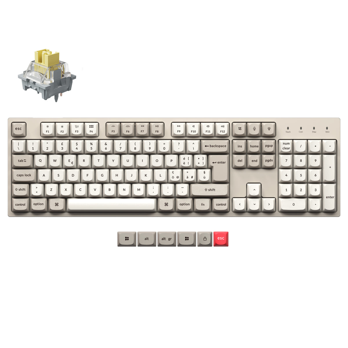 Tastiera meccanica personalizzata Keychron C2 Pro 8K QMK cablata, collezione con layout ISO