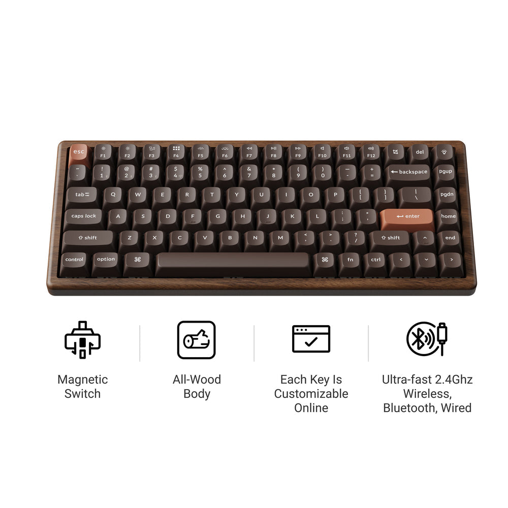 Keychron K2 HE Wireless Magnetic Switch Custom Keyboard-All-Wood Special Edition