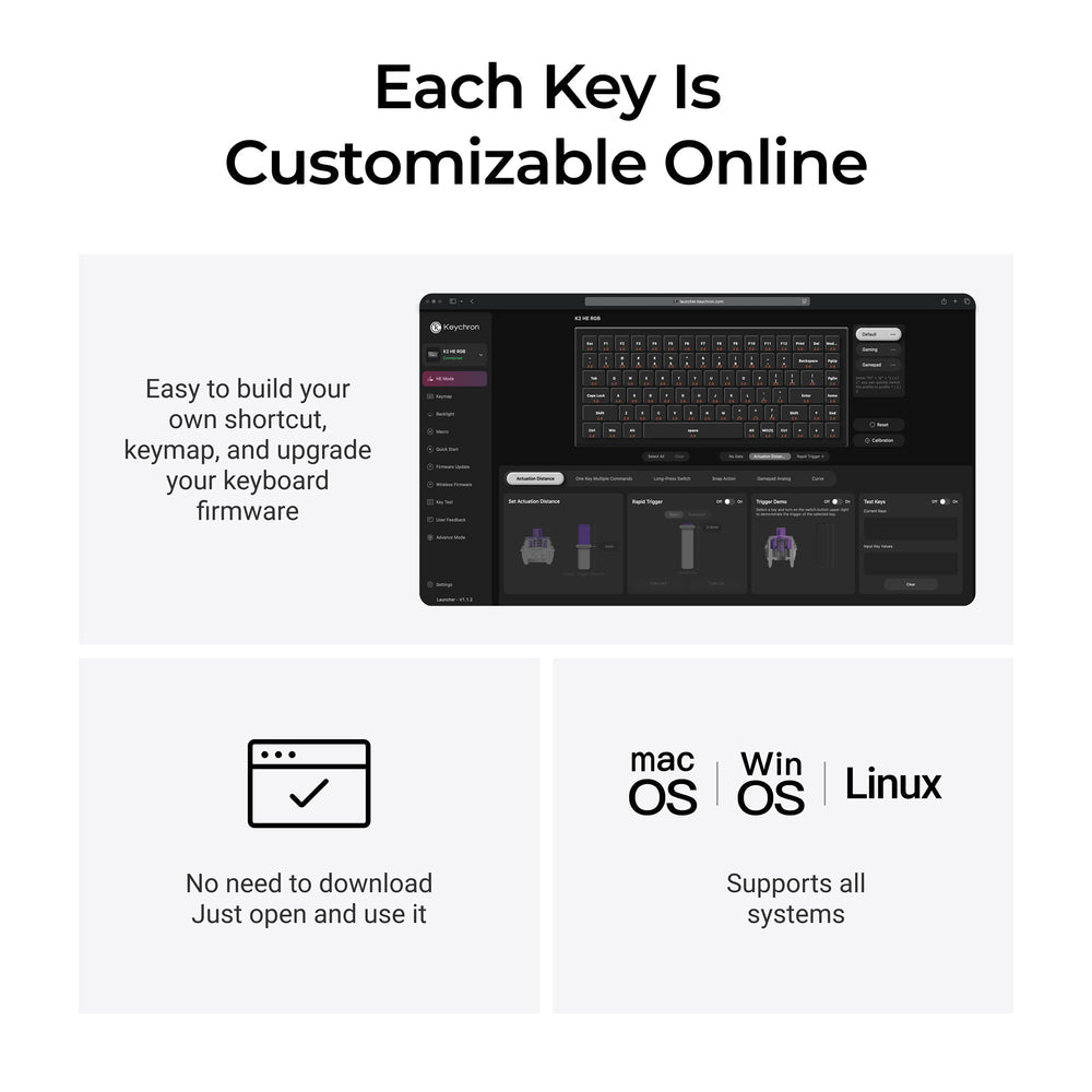 Keychron K2 HE Wireless Magnetic Switch Custom Keyboard-All-Wood Special Edition