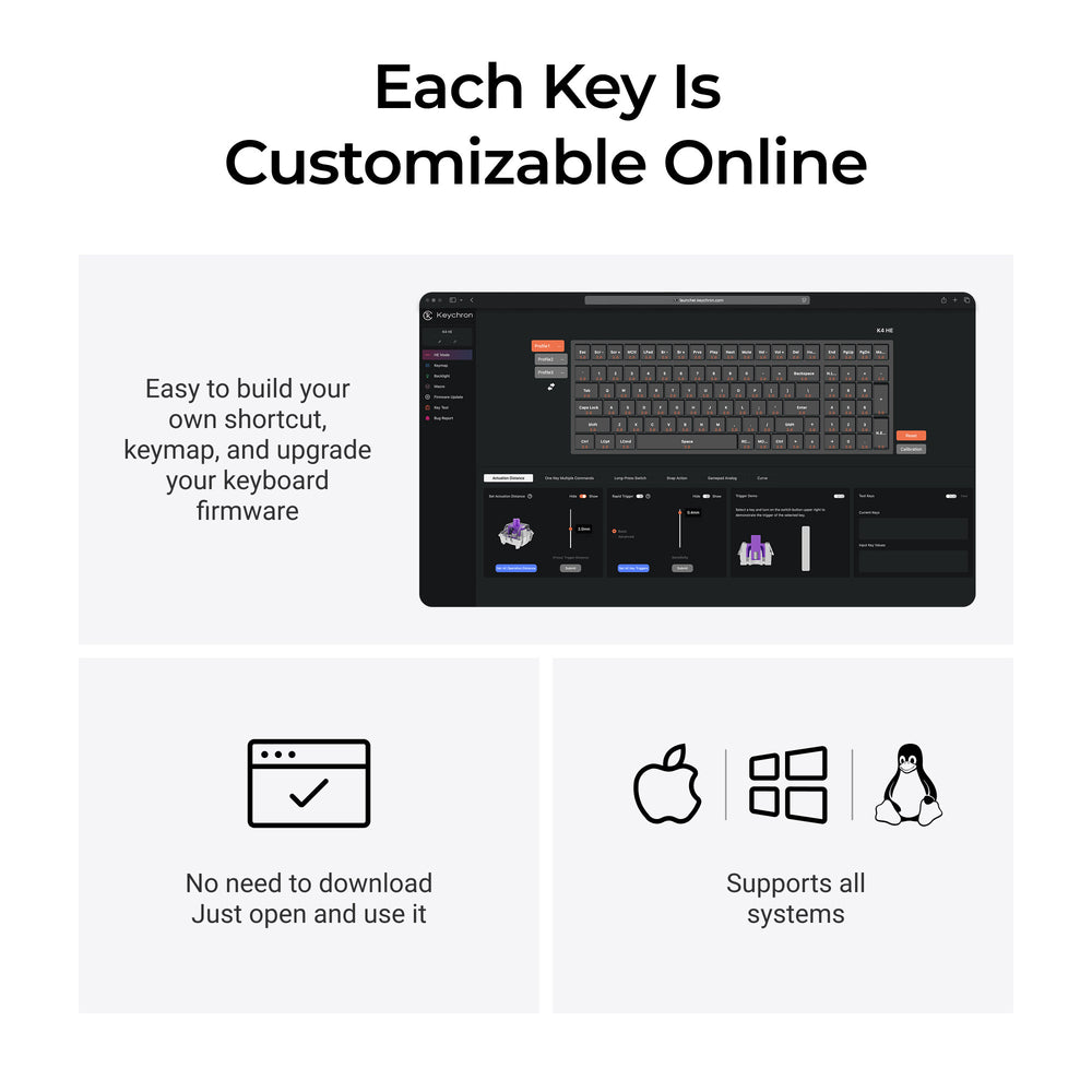 Tastiera personalizzata wireless Keychron K4 HE con switch magnetici