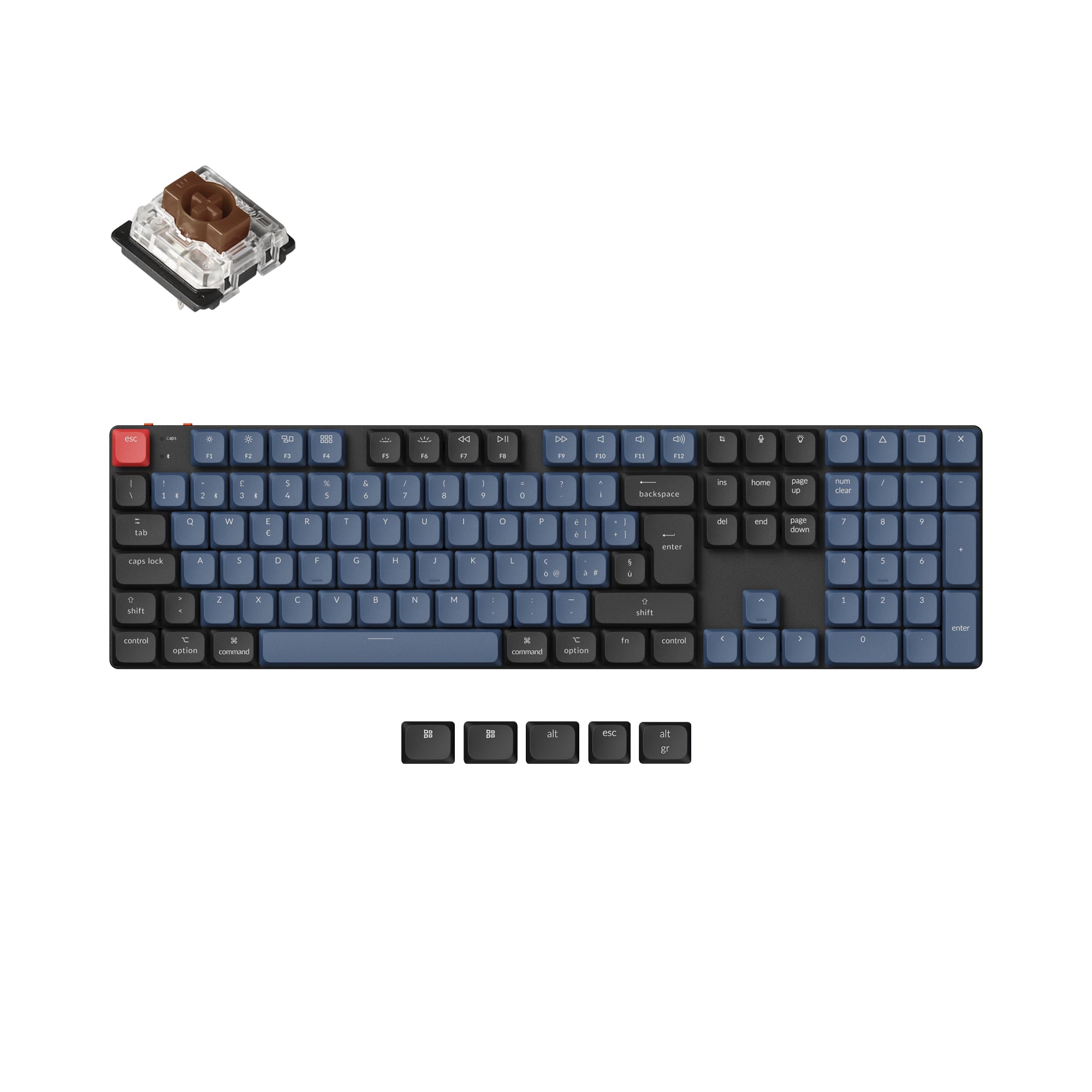 Tastiera Meccanica Personalizzabile Wireless Ultra-Sottile Keychron K3 Max QMK/VIA Con Swch Gateron A Basso Profilo E Keycap PBT Double-Shot