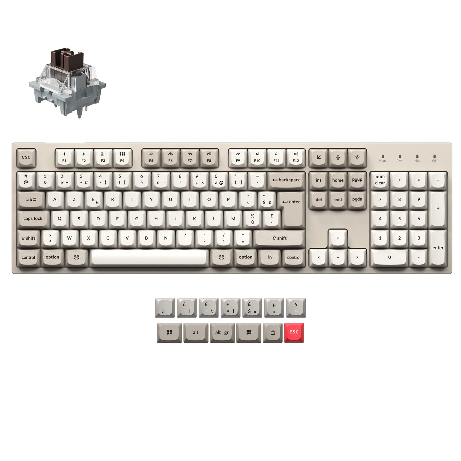 Keychron C2 Pro 8K QMK Wired Custom Mechanical Keyboard ISO Layout Collection