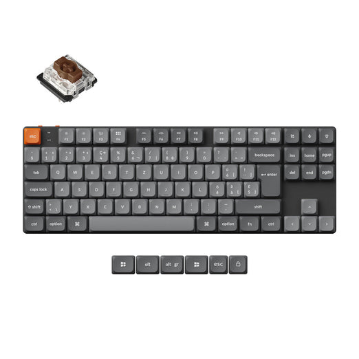 Raccolta di tastiere meccaniche personalizzate wireless QMK Keychron K1 Max con layout ISO