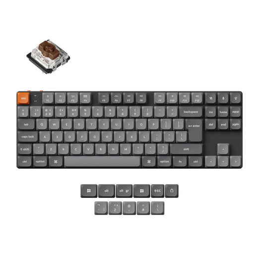 Raccolta di tastiere meccaniche personalizzate wireless QMK Keychron K1 Max con layout ISO