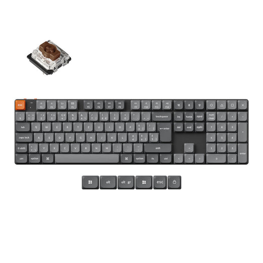 Raccolta di tastiere meccaniche personalizzate wireless QMK Keychron K5 Max con layout ISO