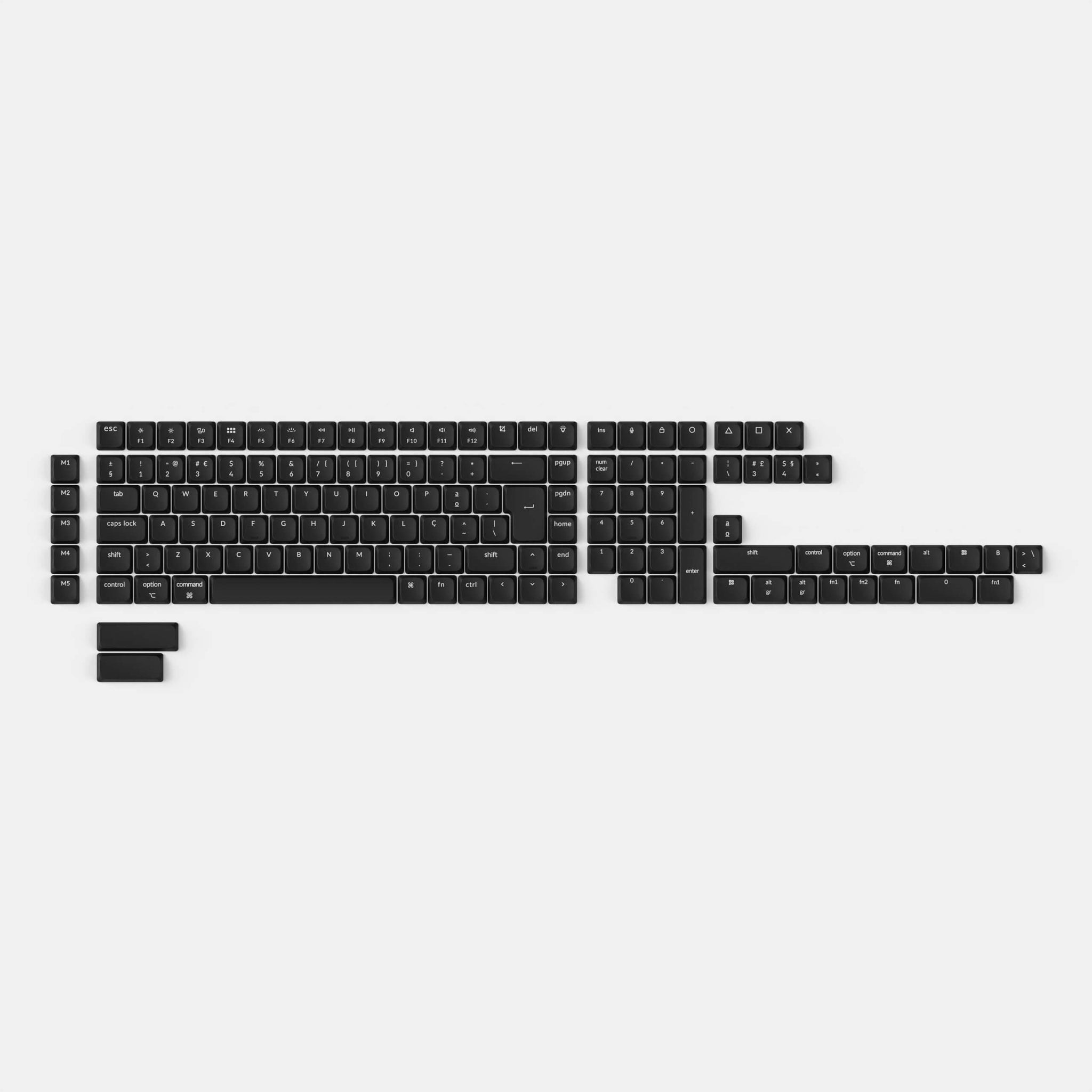 ISO Low Profile Shine-Through ABS LSA Full Set Keycap Set - Dark Grey