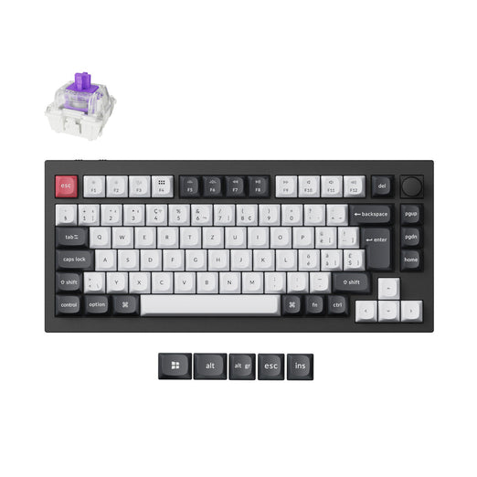 Raccolta di tastiere personalizzate wireless QMK Keychron Q1 HE con layout ISO