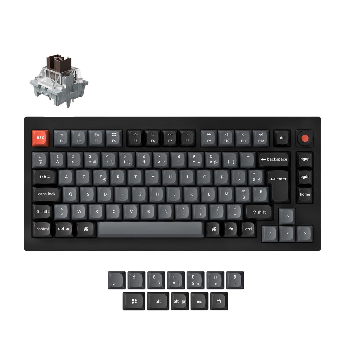 Tastiera meccanica personalizzata Keychron V1 8K QMK cablata, collezione con layout ISO