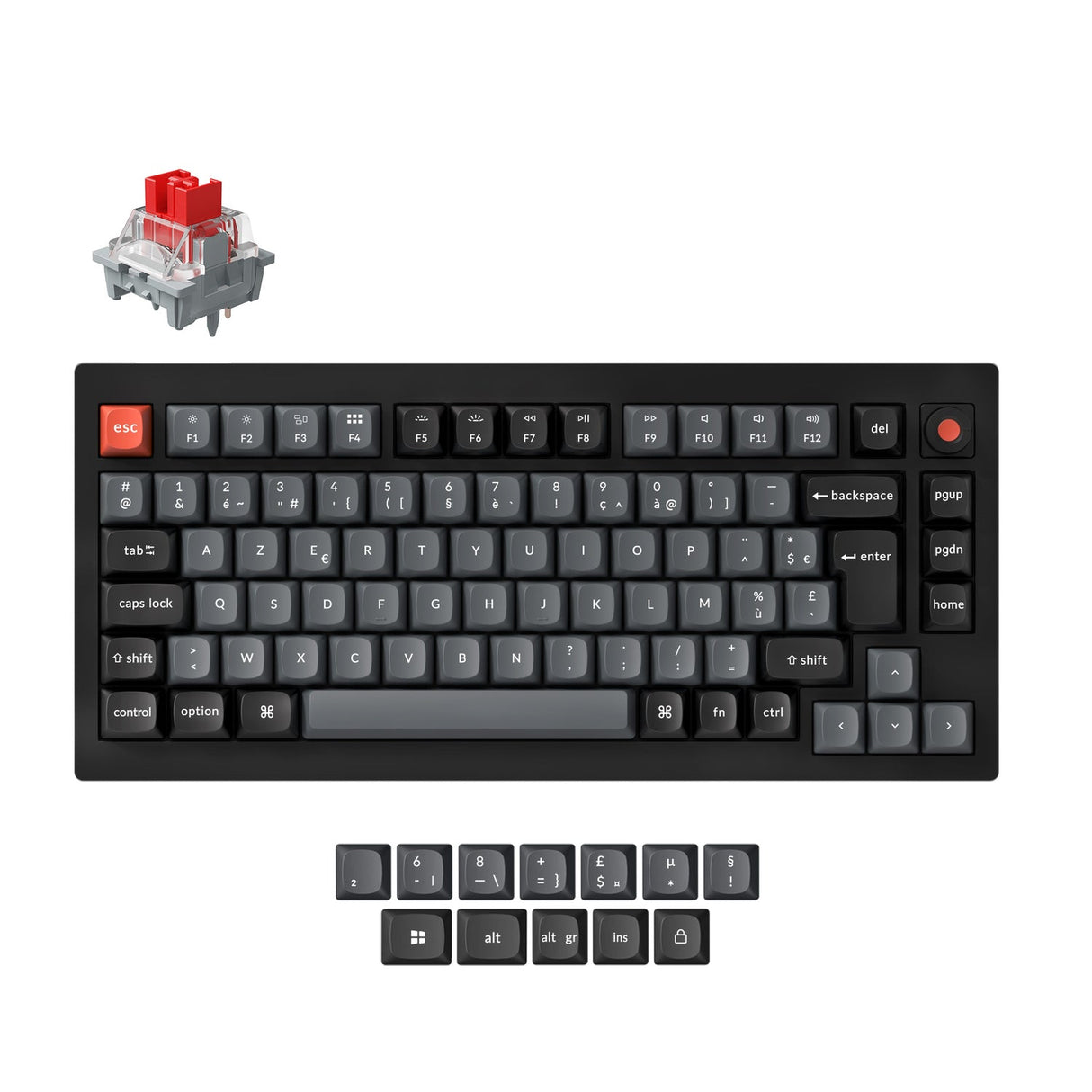 Tastiera meccanica personalizzata Keychron V1 8K QMK cablata, collezione con layout ISO