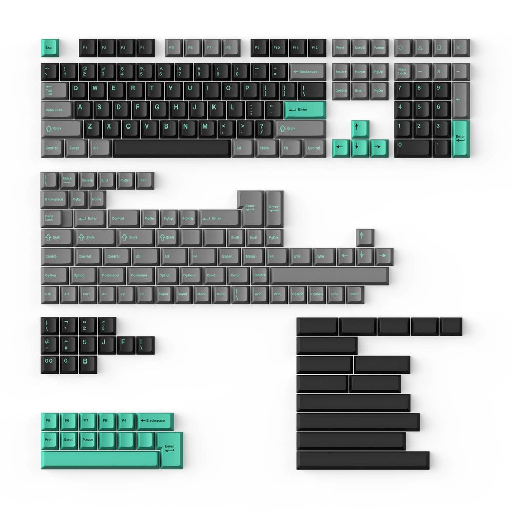 Cherry Profile Double-Shot PBT Keycaps Set completo - Hacker Mint 
