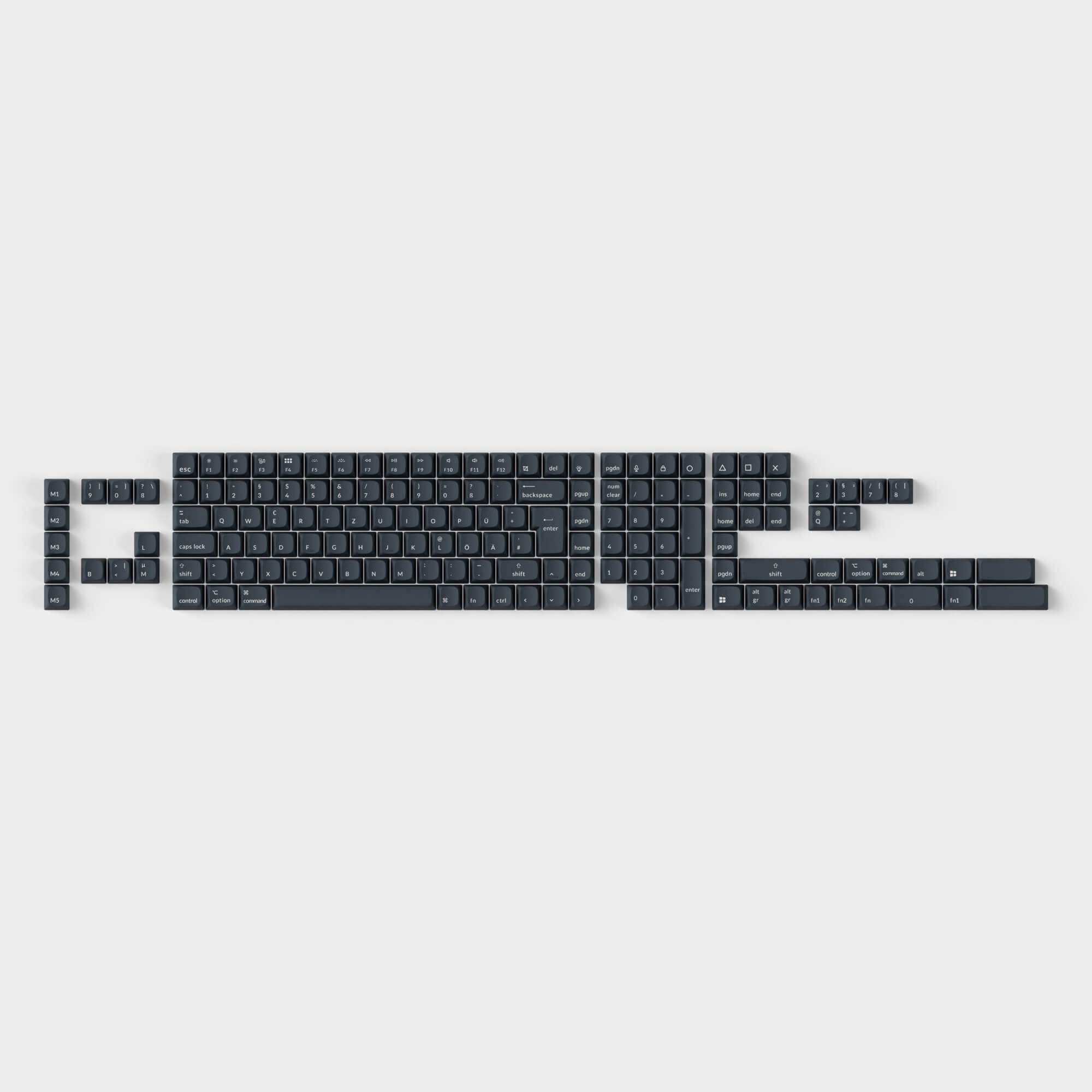 ISO Shine-Through ABS OSA Full Set Keycap Set-Dark Grey