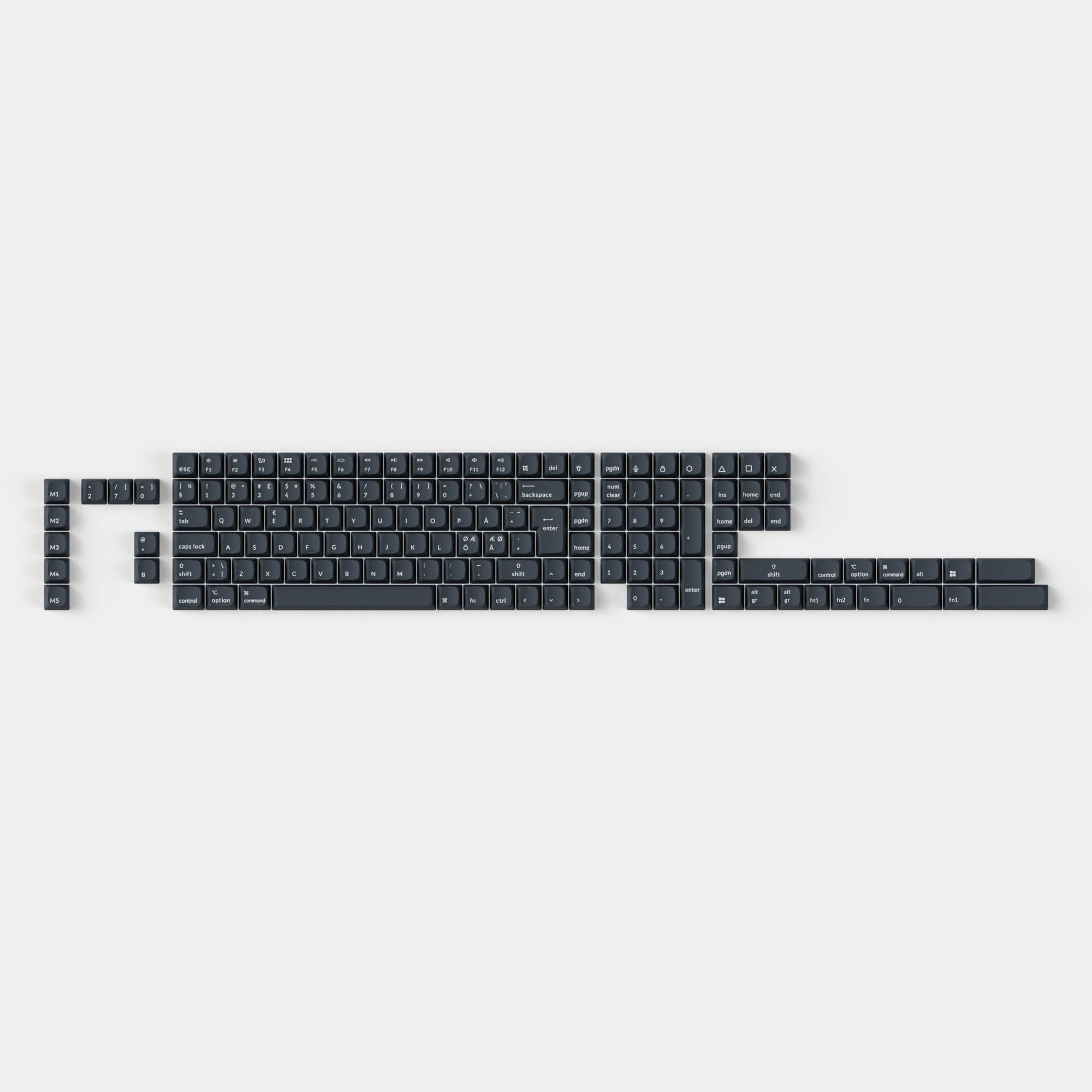 ISO Shine-Through ABS OSA Full Set Keycap Set-Dark Grey