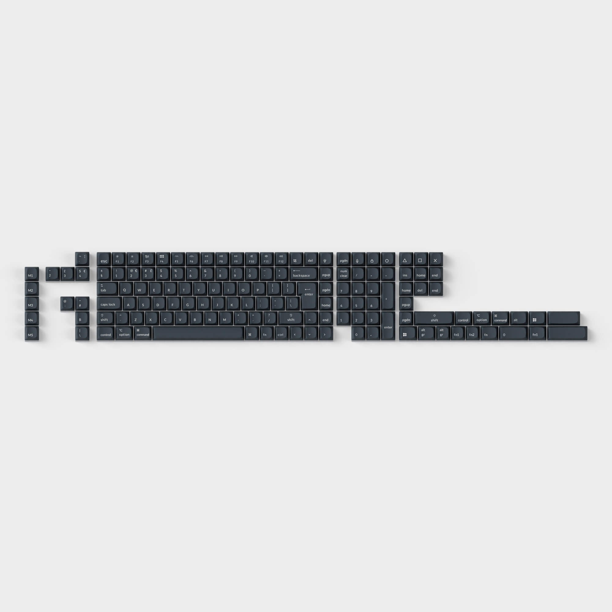 ISO Shine-Through ABS OSA Full Set Keycap Set-Dark Grey