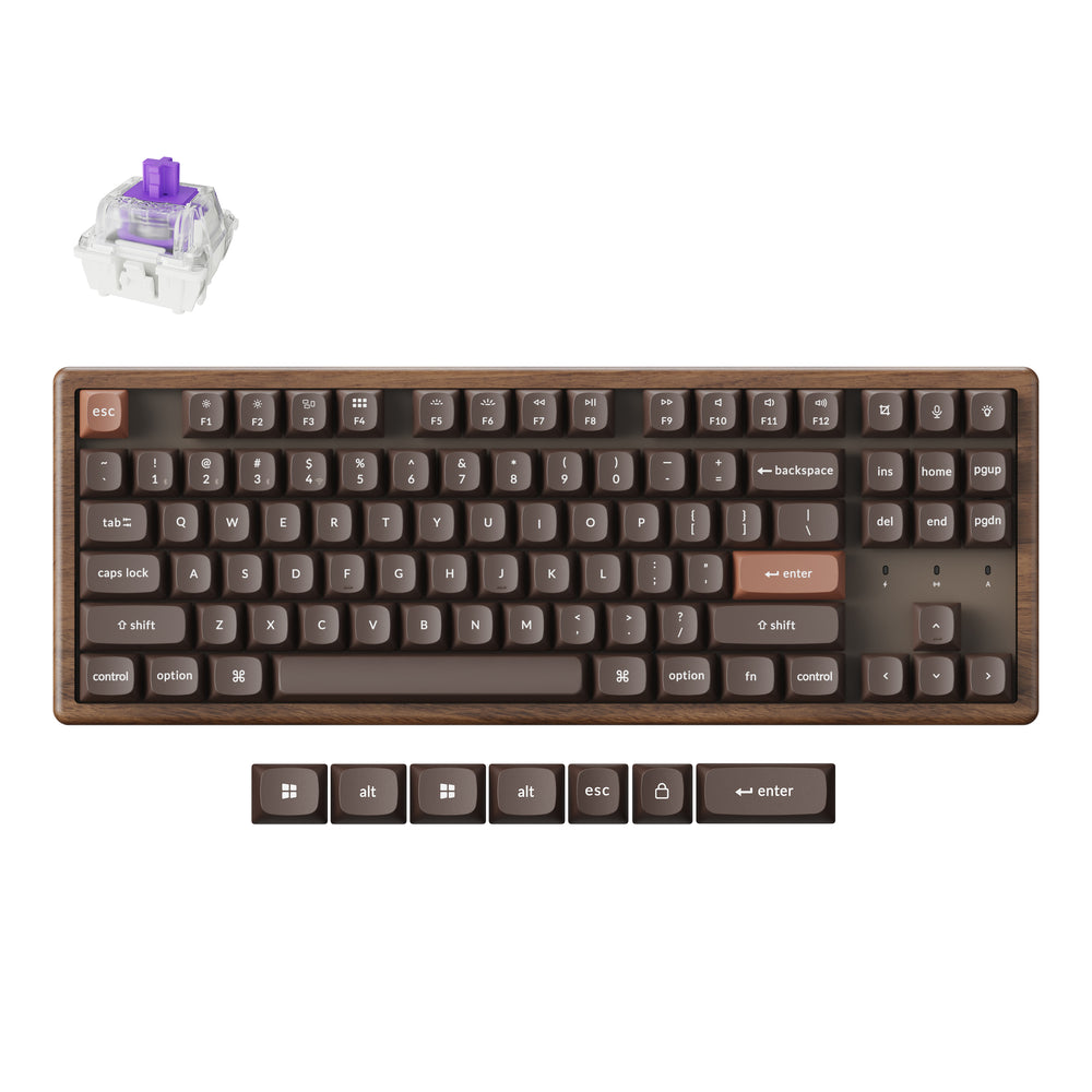 Tastiera custom wireless Keychron K8 HE con switch magnetici - Edizione speciale interamente in legno
