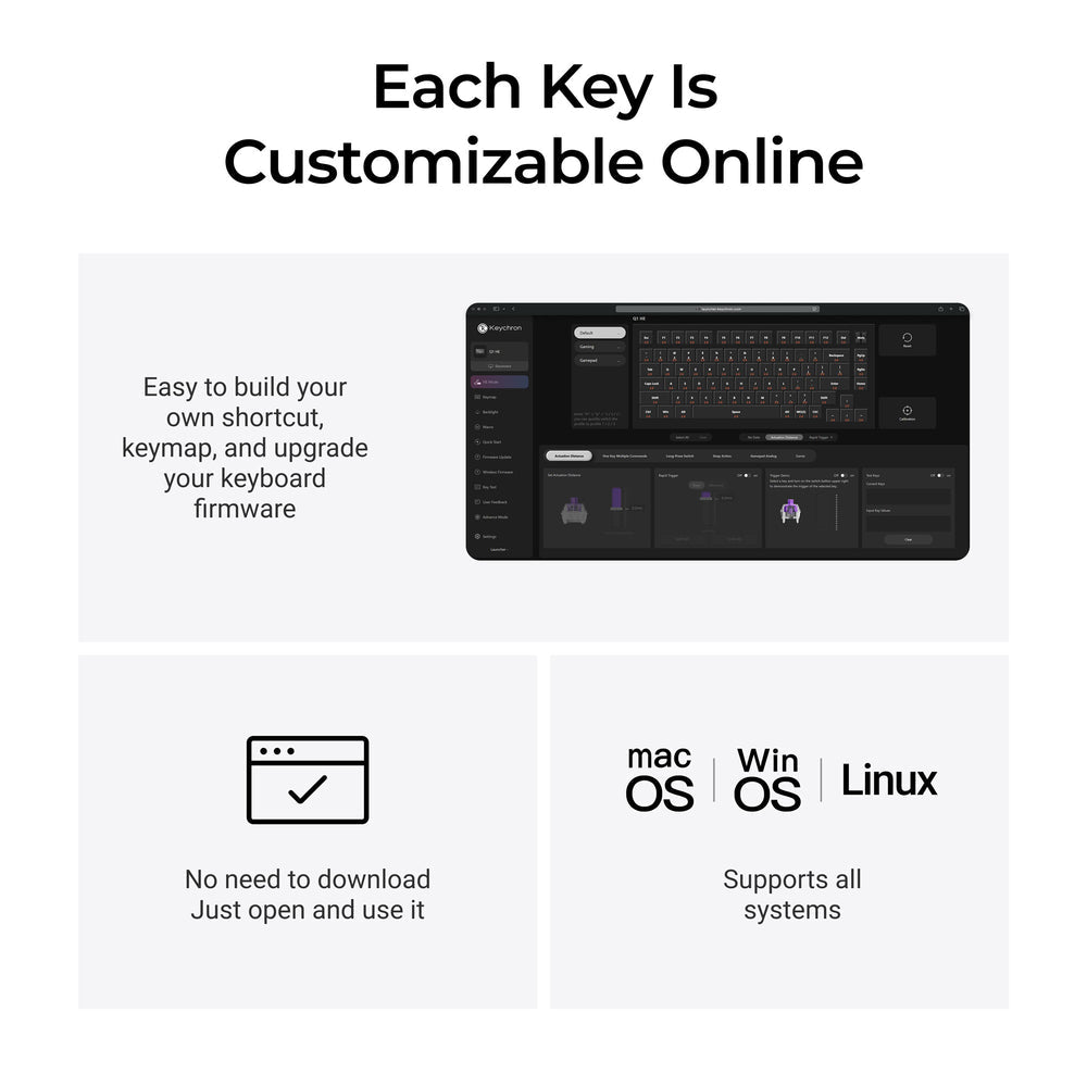 Tastiera meccanica personalizzata wireless Keychron Q1 Max QMK/VIA (layout USA)
